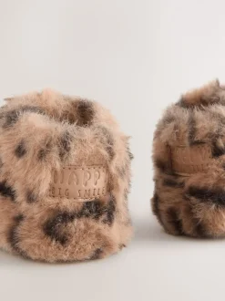 Animal Tan Brown Baby Cosy Touch Fasten Boots (0-18mths)