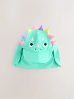 Aqua Blue Dinosaur Swim Cap (3mths-10yrs)