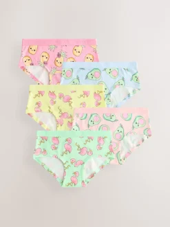 Aqua/Pink Hipster Briefs 5 Pack (2-16yrs)