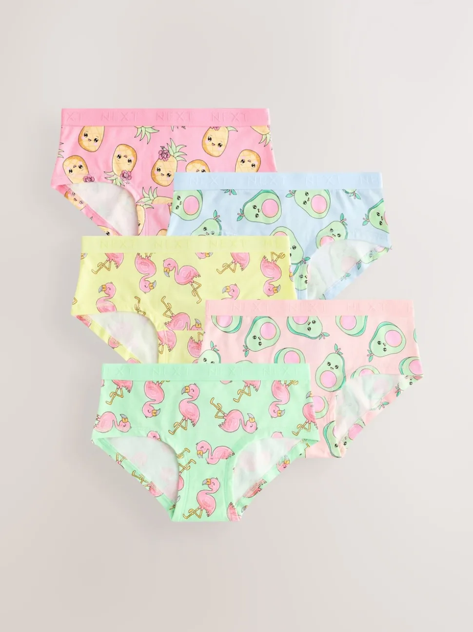 Aqua/Pink Hipster Briefs 5 Pack (2-16yrs)