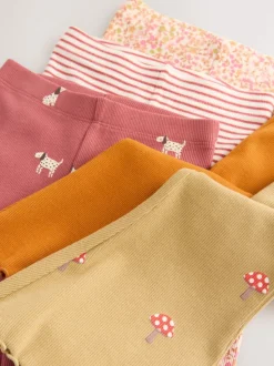 Autumnal Orange Flared Leggings 5 Pack (3mths-7yrs)