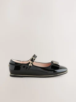 Baker by Ted Baker Girls Back to School Patent Mary Jane Black Shoes with Bow
