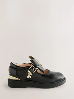 Baker by Ted Baker Girls Back to School Chunky Black Shoes with Bow