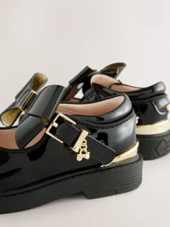 Baker by Ted Baker Girls Back to School Chunky Black Shoes with Bow