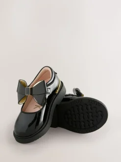 Baker by Ted Baker Girls Back to School Chunky Black Shoes with Bow