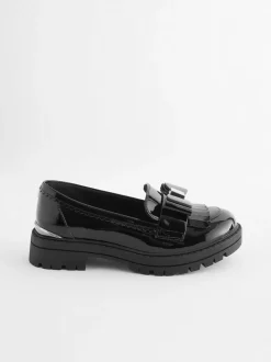Baker by Ted Baker Girls Black Loafer Shoes with Bow