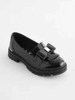Baker by Ted Baker Girls Black Loafer Shoes with Bow