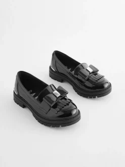 Baker by Ted Baker Girls Black Loafer Shoes with Bow