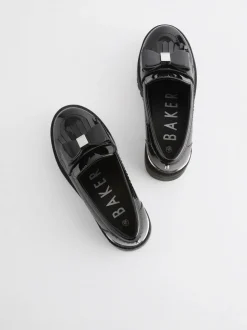 Baker by Ted Baker Girls Black Loafer Shoes with Bow
