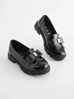 Baker by Ted Baker Girls Black Loafer Shoes with Bow