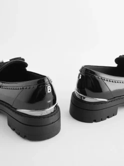 Baker by Ted Baker Girls Black Loafer Shoes with Bow