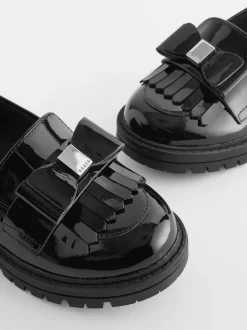 Baker by Ted Baker Girls Black Loafer Shoes with Bow