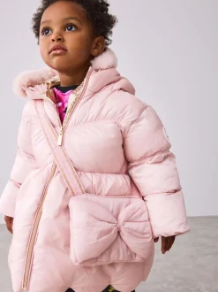Baker by Ted Baker Shower Resistant Scallop Padded Coat With Detachable Bag