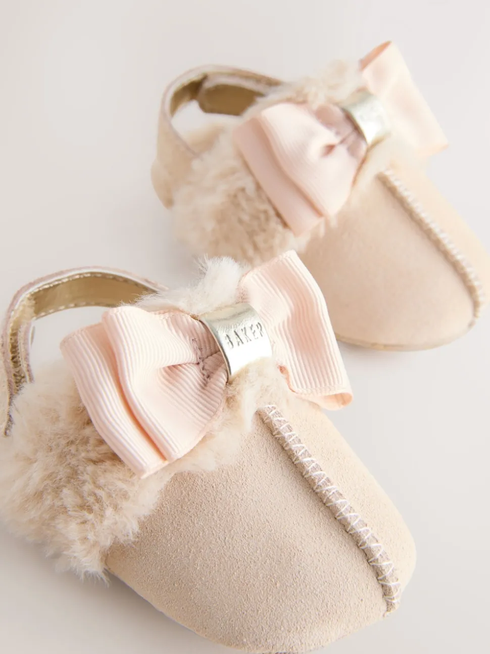 Baker by Ted Baker Baby Girls Faux Fur Trim Padders Mules