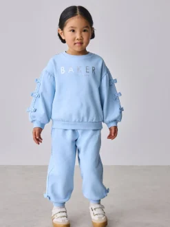 Baker by Ted Baker Blue 2 Piece Side Bow Detail Sweat & Joggers Set