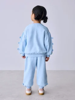 Baker by Ted Baker Blue 2 Piece Side Bow Detail Sweat & Joggers Set