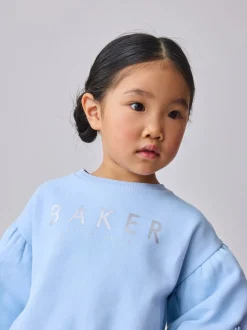 Baker by Ted Baker Blue 2 Piece Side Bow Detail Sweat & Joggers Set