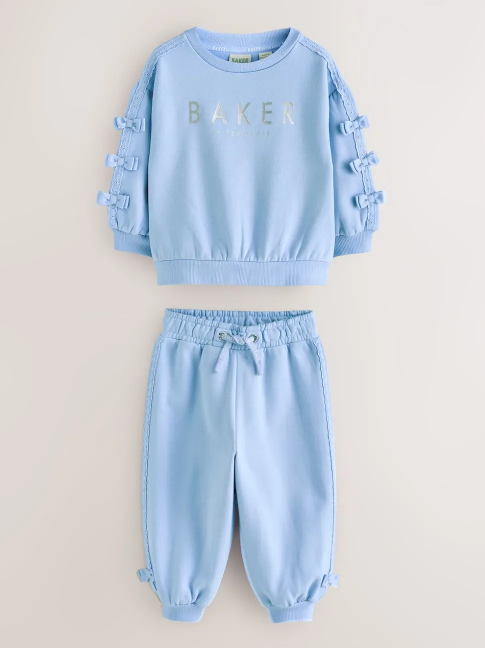 Baker by Ted Baker Blue 2 Piece Side Bow Detail Sweat & Joggers Set