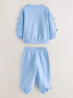 Baker by Ted Baker Blue 2 Piece Side Bow Detail Sweat & Joggers Set