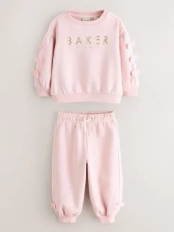 Baker by Ted Baker Blue 2 Piece Side Bow Detail Sweat & Joggers Set