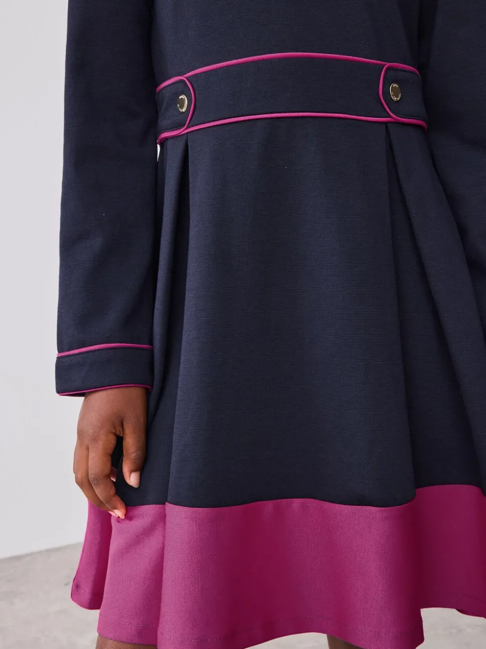 Baker by Ted Baker Bow Collar Pleated Ponte Dress