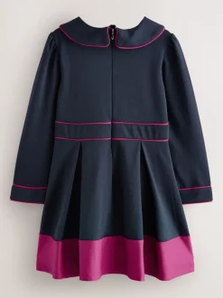 Baker by Ted Baker Bow Collar Pleated Ponte Dress