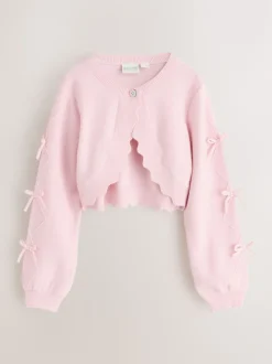 Baker by Ted Baker Bow Sleeve Scallop Edge Cardigan