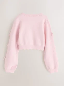 Baker by Ted Baker Bow Sleeve Scallop Edge Cardigan
