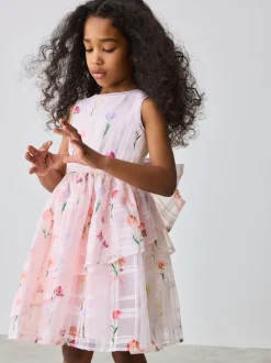 Baker by Ted Baker Floral Burnout Cross Back Dress
