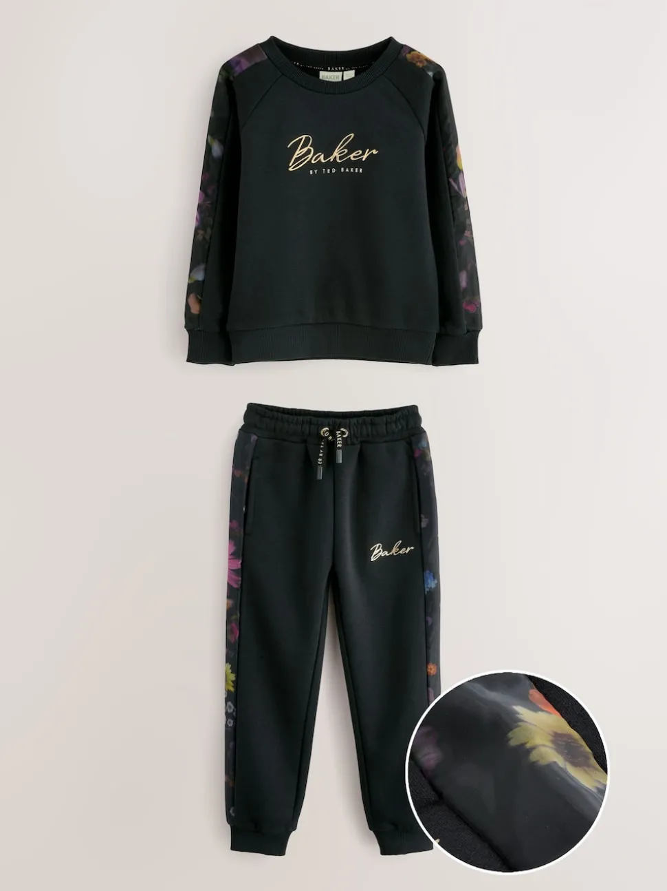 Baker by Ted Baker Floral Print Organza Sweatshirt & Joggers Set 2 Piece