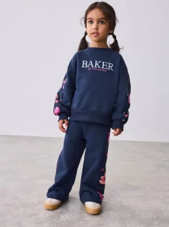 Baker by Ted Baker Floral Print Panel Sweat & Wide Leg Joggers Set 2 Piece