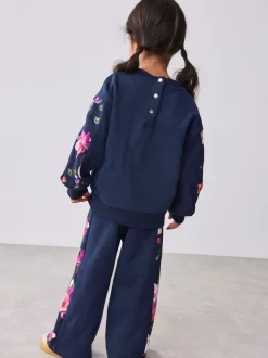 Baker by Ted Baker Floral Print Panel Sweat & Wide Leg Joggers Set 2 Piece