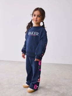 Baker by Ted Baker Floral Print Panel Sweat & Wide Leg Joggers Set 2 Piece