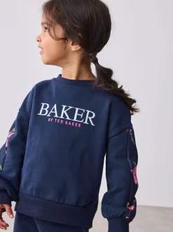 Baker by Ted Baker Floral Print Panel Sweat & Wide Leg Joggers Set 2 Piece