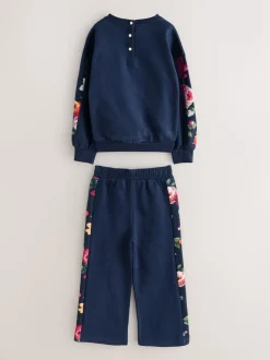 Baker by Ted Baker Floral Print Panel Sweat & Wide Leg Joggers Set 2 Piece