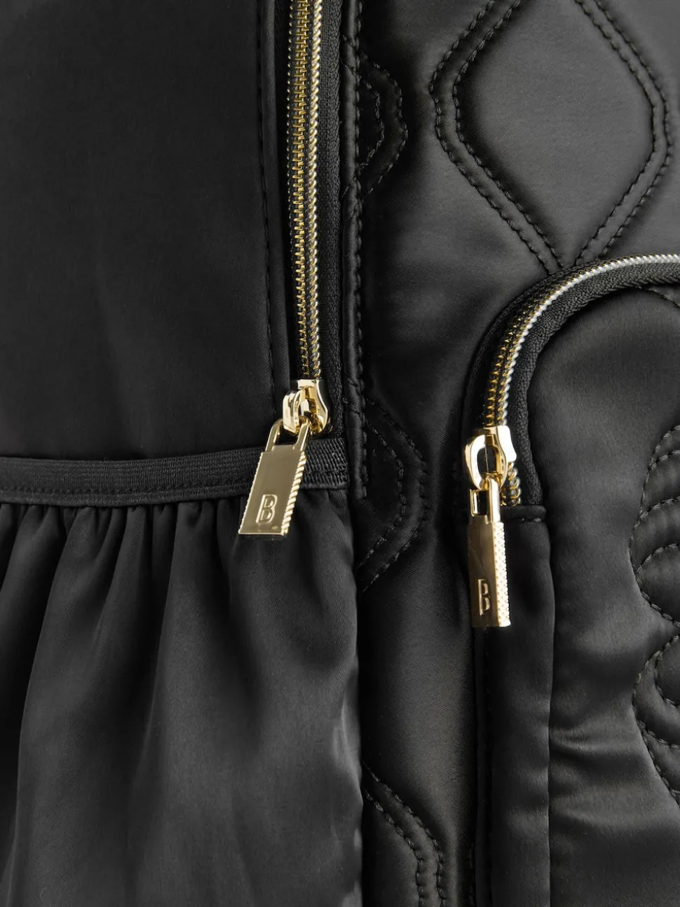 Baker by Ted Baker Girls Back To School Black Quilted Bow Backpack with Pencil Case