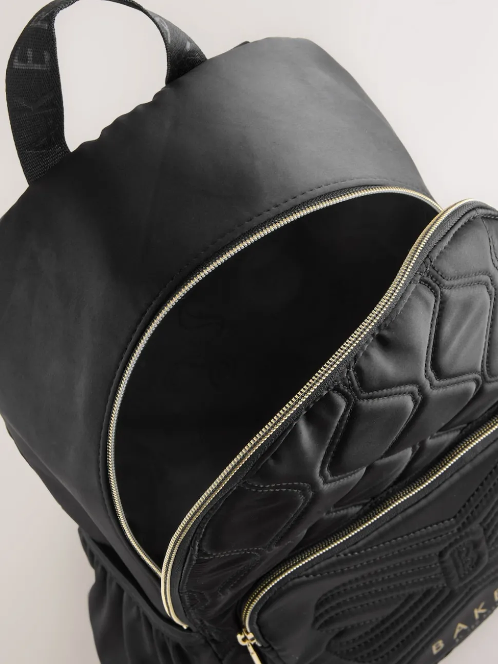 Baker by Ted Baker Girls Back To School Black Quilted Bow Backpack with Pencil Case