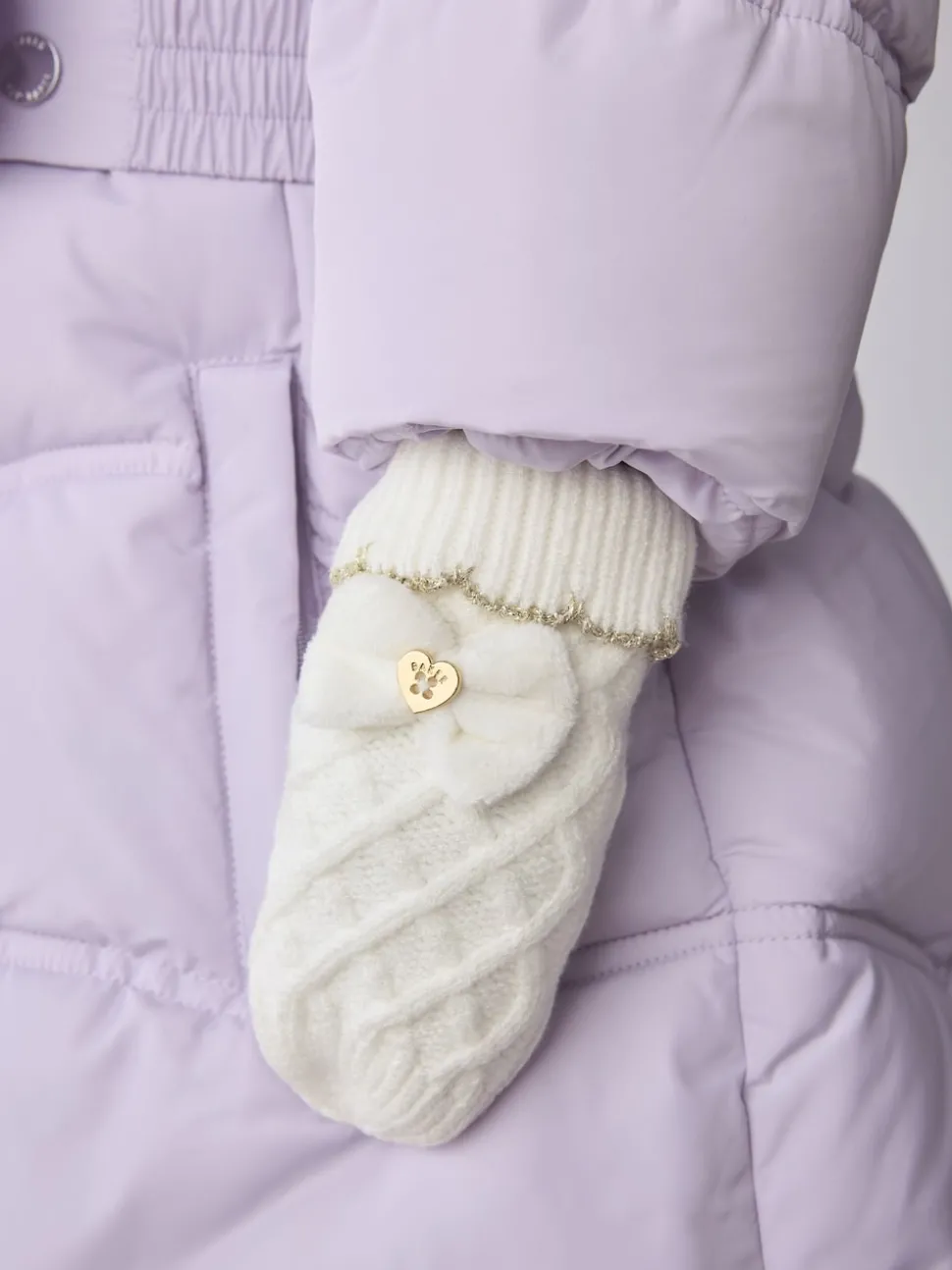 Baker By Ted Baker Girls Double Pom Eared Hat and Mittens Set