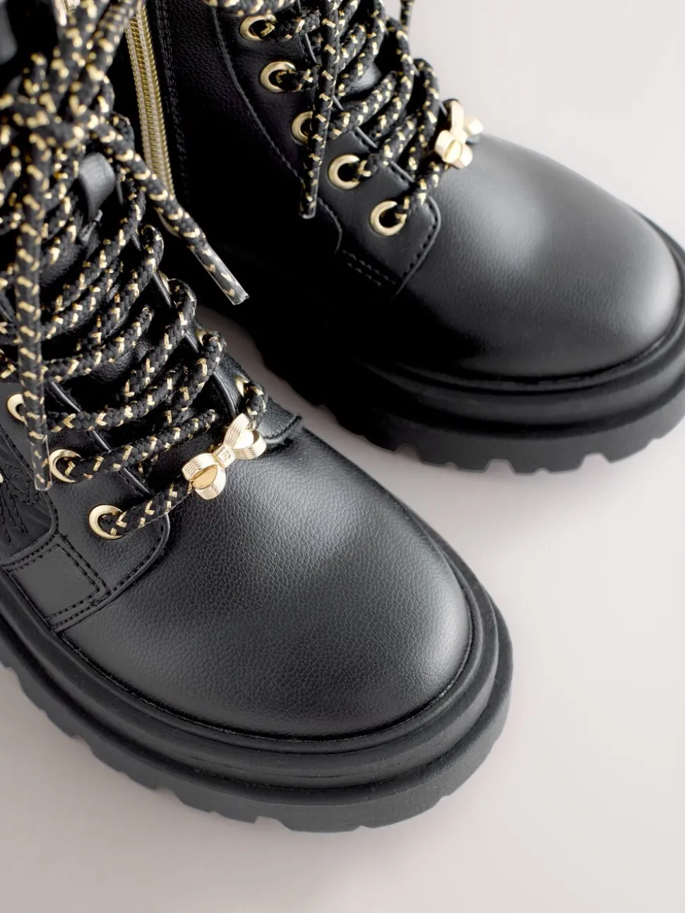 Baker by Ted Baker Girls Embossed Lace-Up Chunky Boots