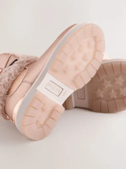 Baker by Ted Baker Girls Faux Fur Cuff Boots with Bow