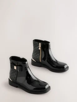 Baker by Ted Baker Girls Patent Chelsea Black Boots