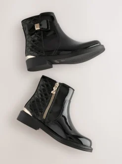 Baker by Ted Baker Girls Patent Chelsea Black Boots