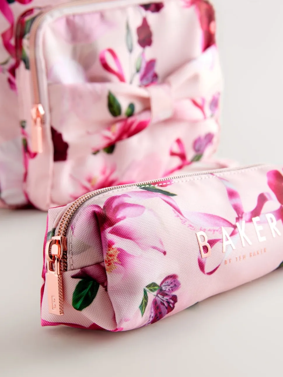 Baker by Ted Baker Girls Pink Back to School Floral Print Bow Backpack