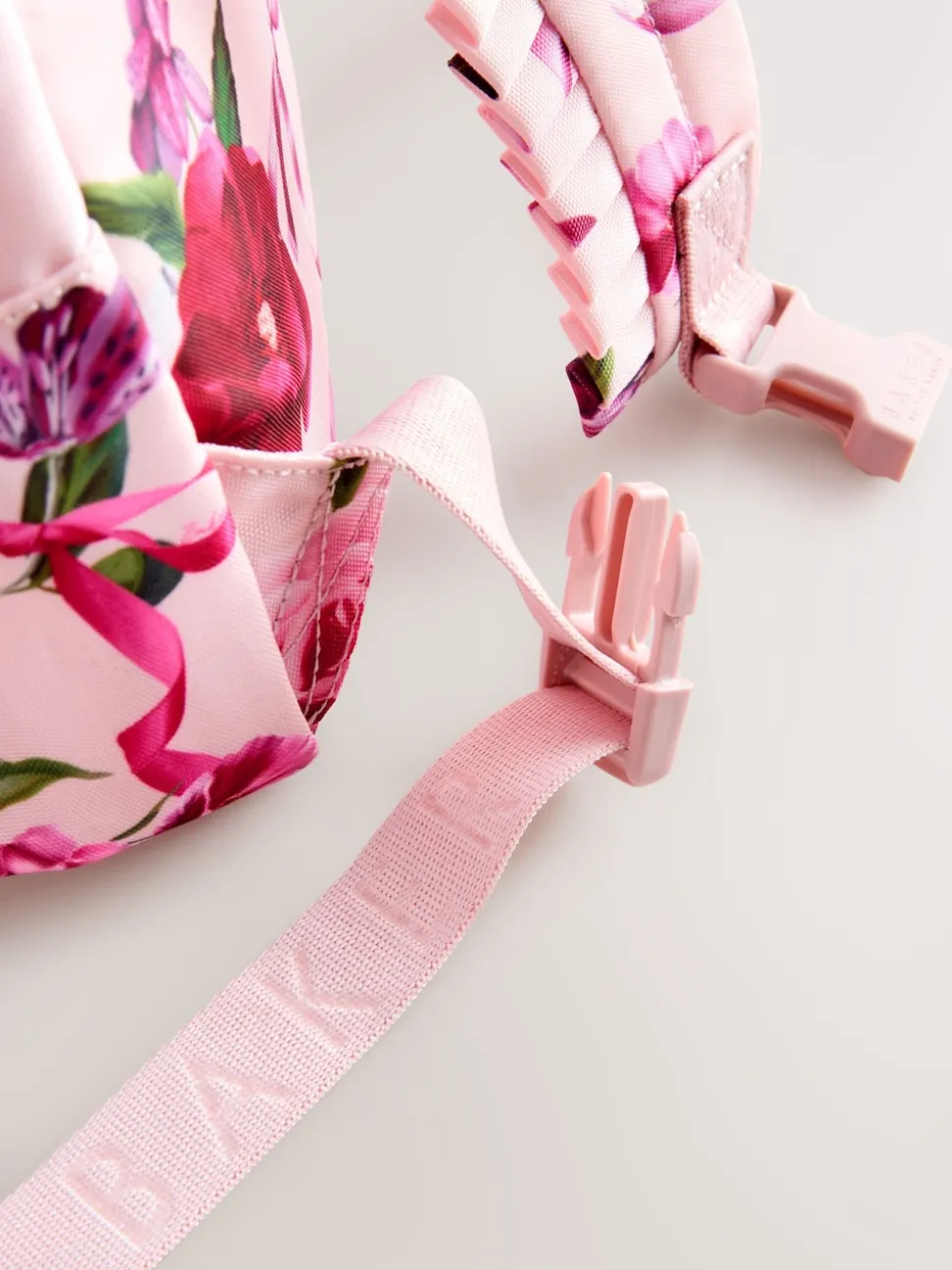 Baker by Ted Baker Girls Pink Back to School Floral Print Bow Backpack