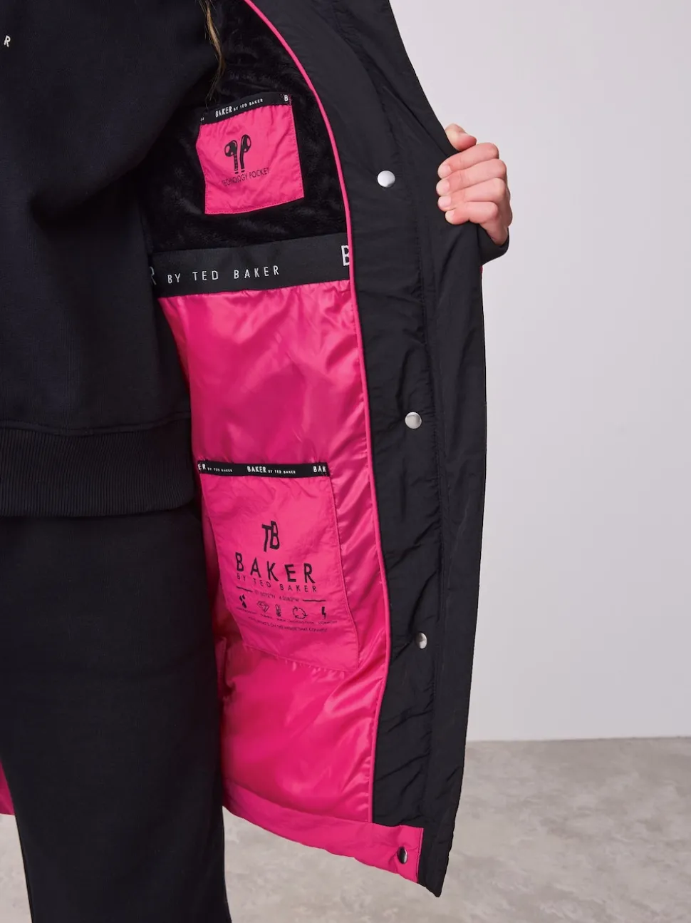 Baker by Ted Baker Girls Shower Resistant Longline Padded Coat
