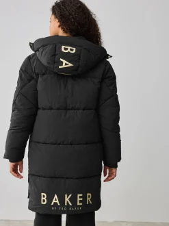 Baker by Ted Baker Girls Shower Resistant Longline Padded Coat