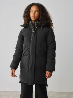 Baker by Ted Baker Girls Shower Resistant Longline Padded Coat