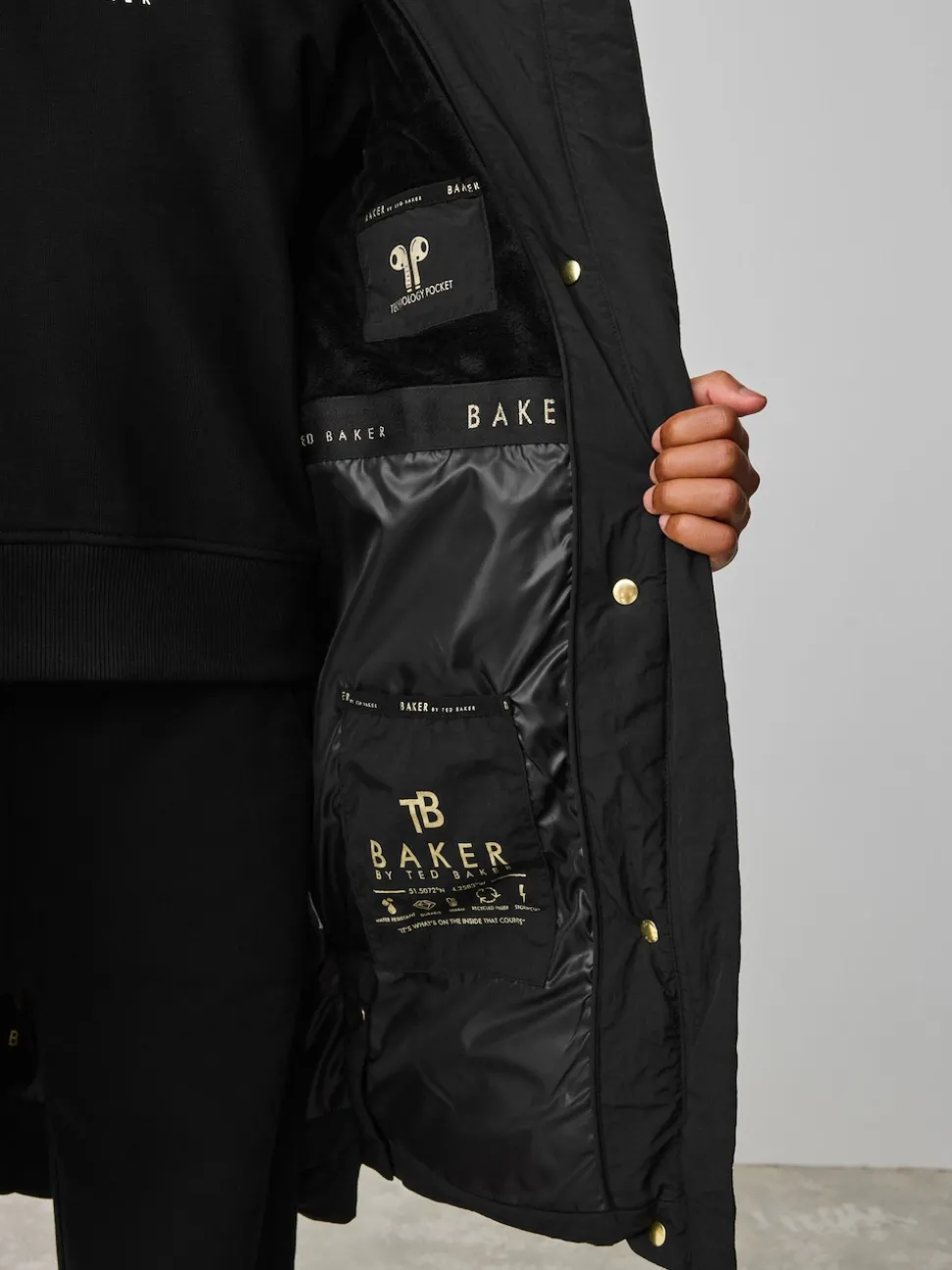 Baker by Ted Baker Girls Shower Resistant Longline Padded Coat