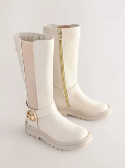 Baker by Ted Baker Girls Tall Knee High Boots with Bow Charm