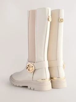 Baker by Ted Baker Girls Tall Knee High Boots with Bow Charm